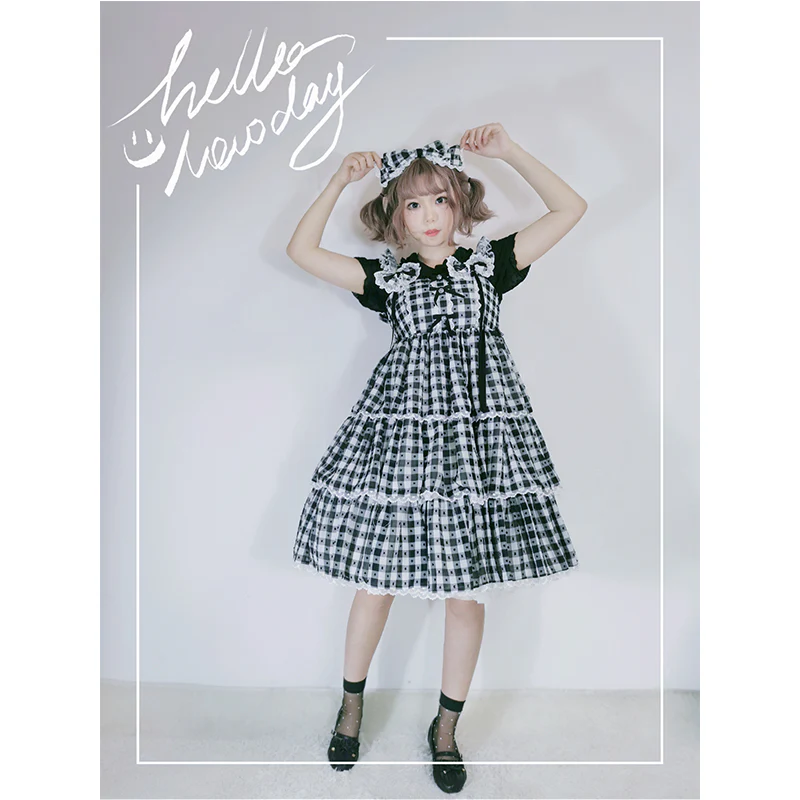 Plus Size Lolita Jumper Dress Plaid Sweet JSK - Image 6