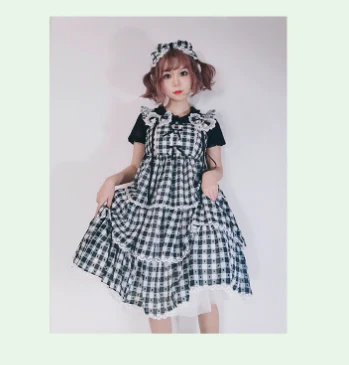 Plus Size Lolita Jumper Dress Plaid Sweet JSK - Image 8