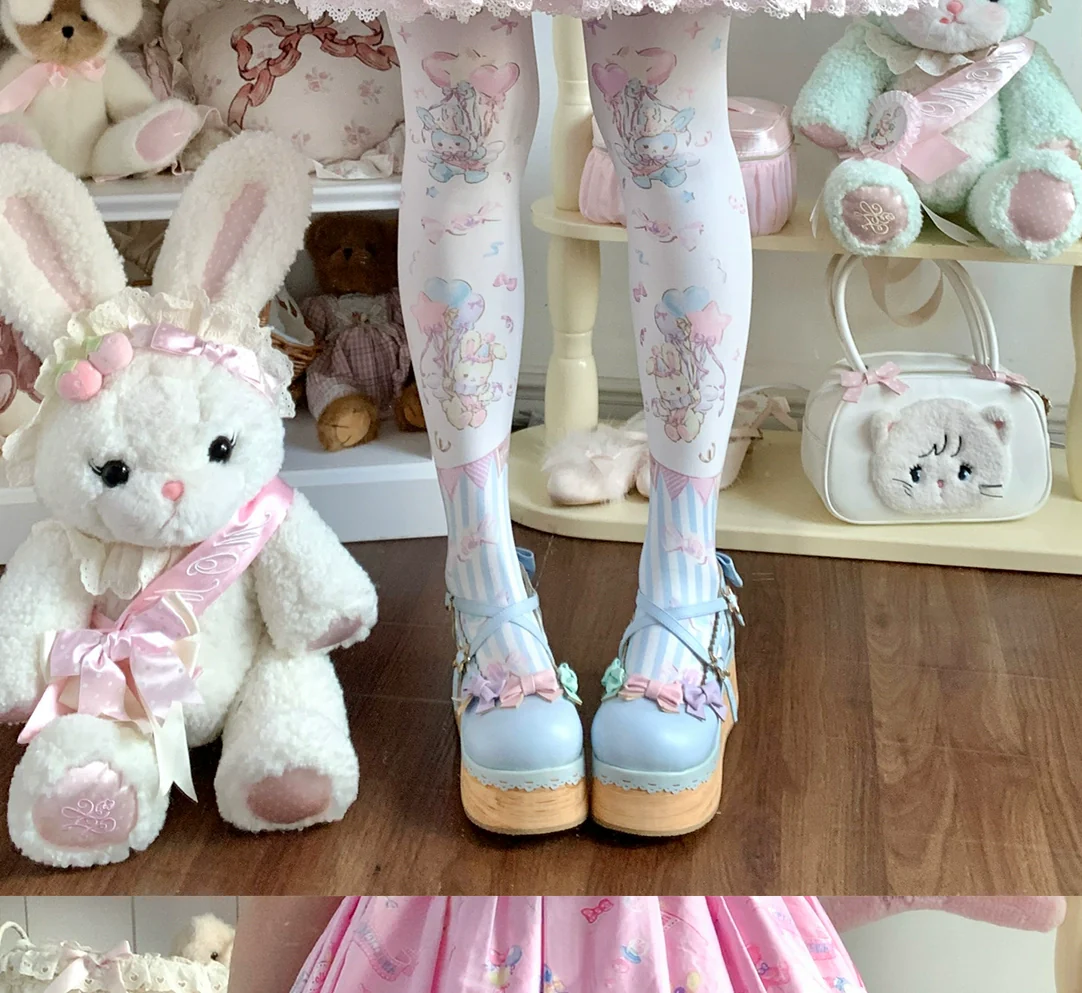 Roji Roji - Bunny Printed Sweet Lolita Pantyhose - Image 8