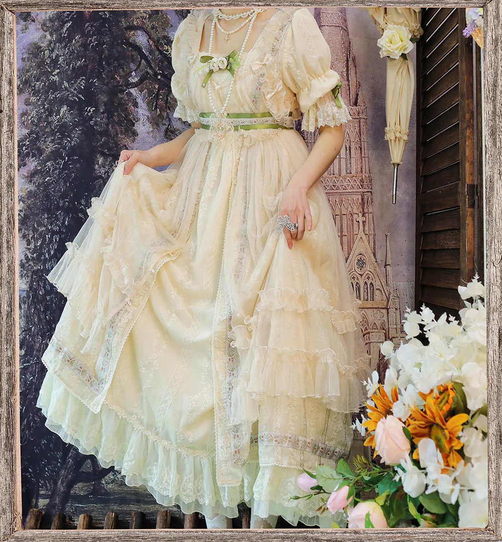 The Sally Gardens - Elegant Lolita Empire-cut OP Dress - Image 9