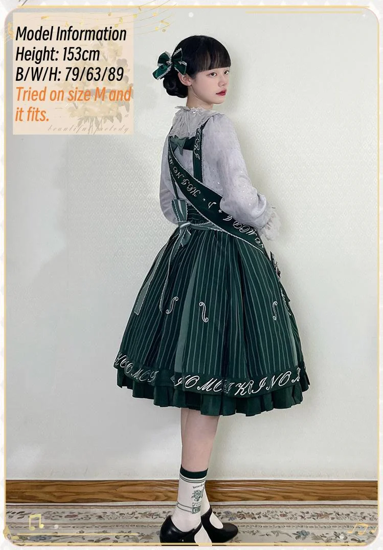 Classic Lolita Salopette Set Violin Preppy Style Dress - Image 22