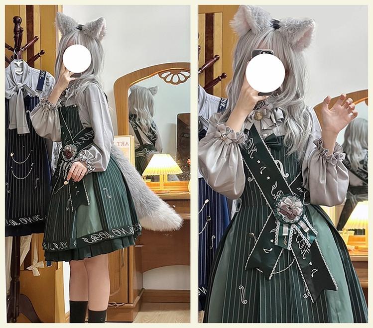 Classic Lolita Salopette Set Violin Preppy Style Dress - Image 26