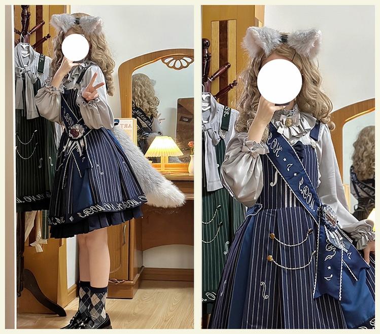 Classic Lolita Salopette Set Violin Preppy Style Dress - Image 27