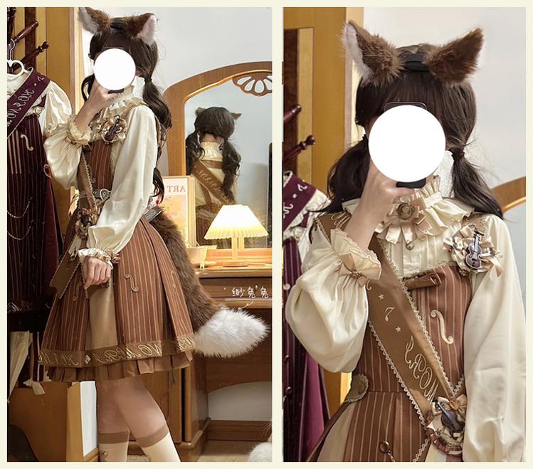 Classic Lolita Salopette Set Violin Preppy Style Dress - Image 28