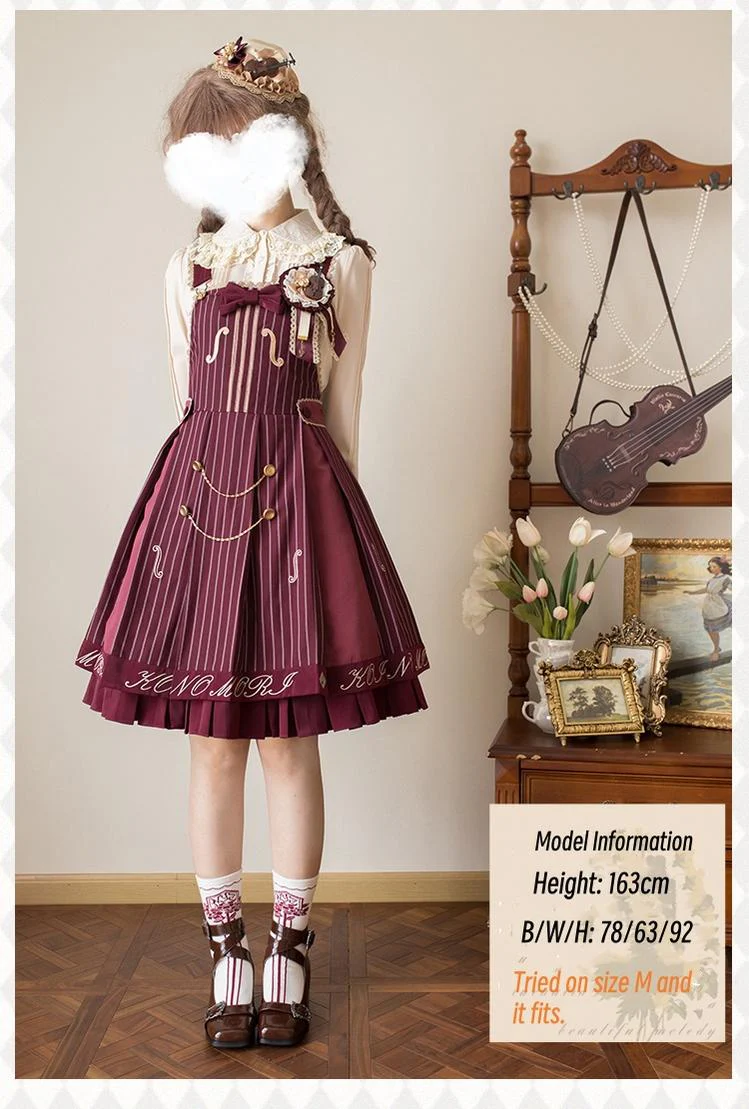 Classic Lolita Salopette Set Violin Preppy Style Dress - Image 7