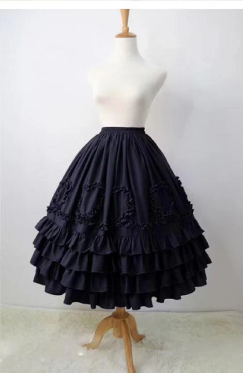 Court Style Lolita Skirt, Retro Chiffon Underskirt - Image 3