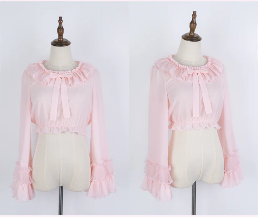 Plus Size Lolita Blouse Cheese Chocolate Long Sleeve - Image 13