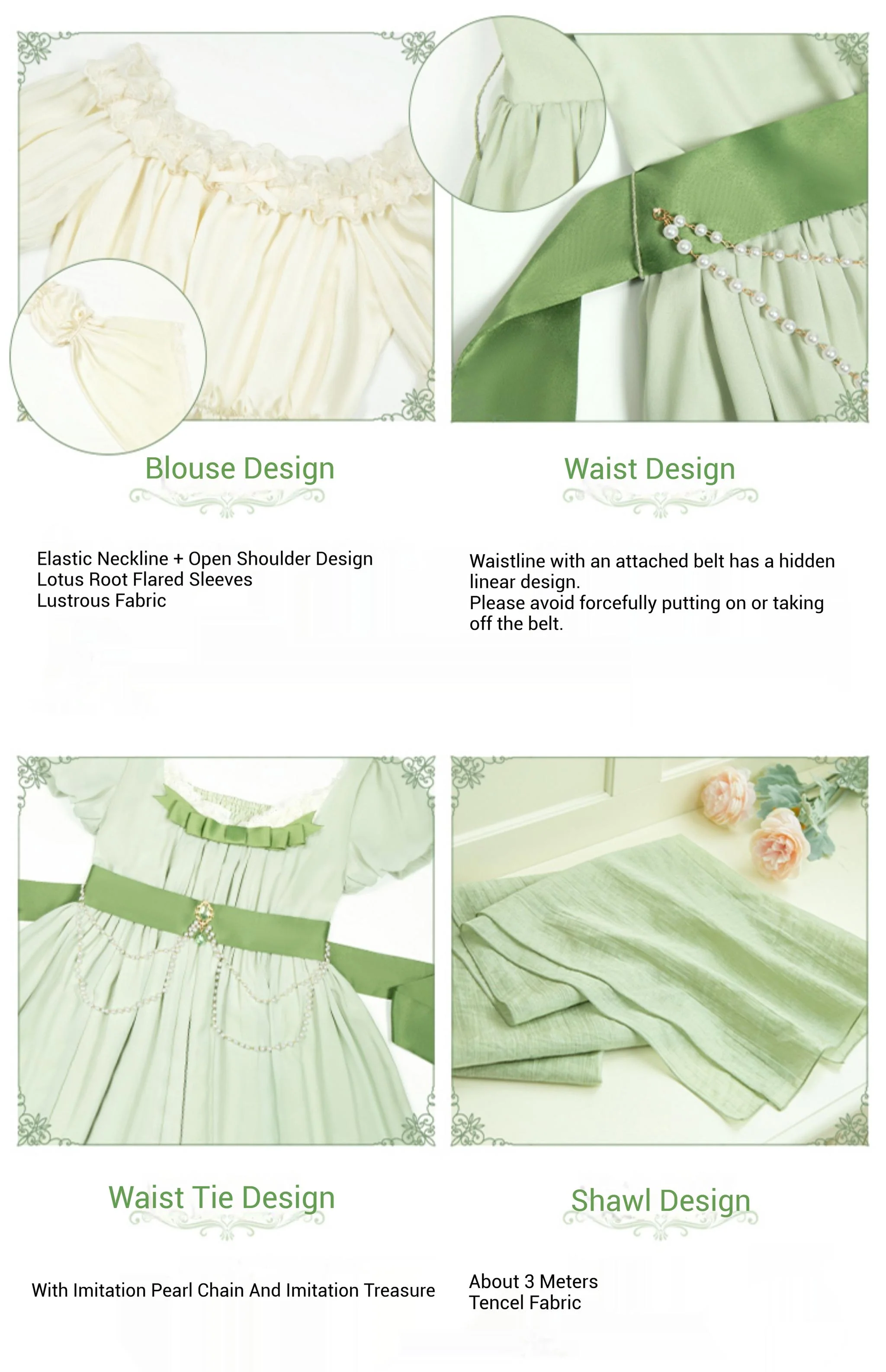 With PUJI - Blooming Rose - Chiffon Classic Lolita Dress Set Painting Styled OP & JSK - Image 55