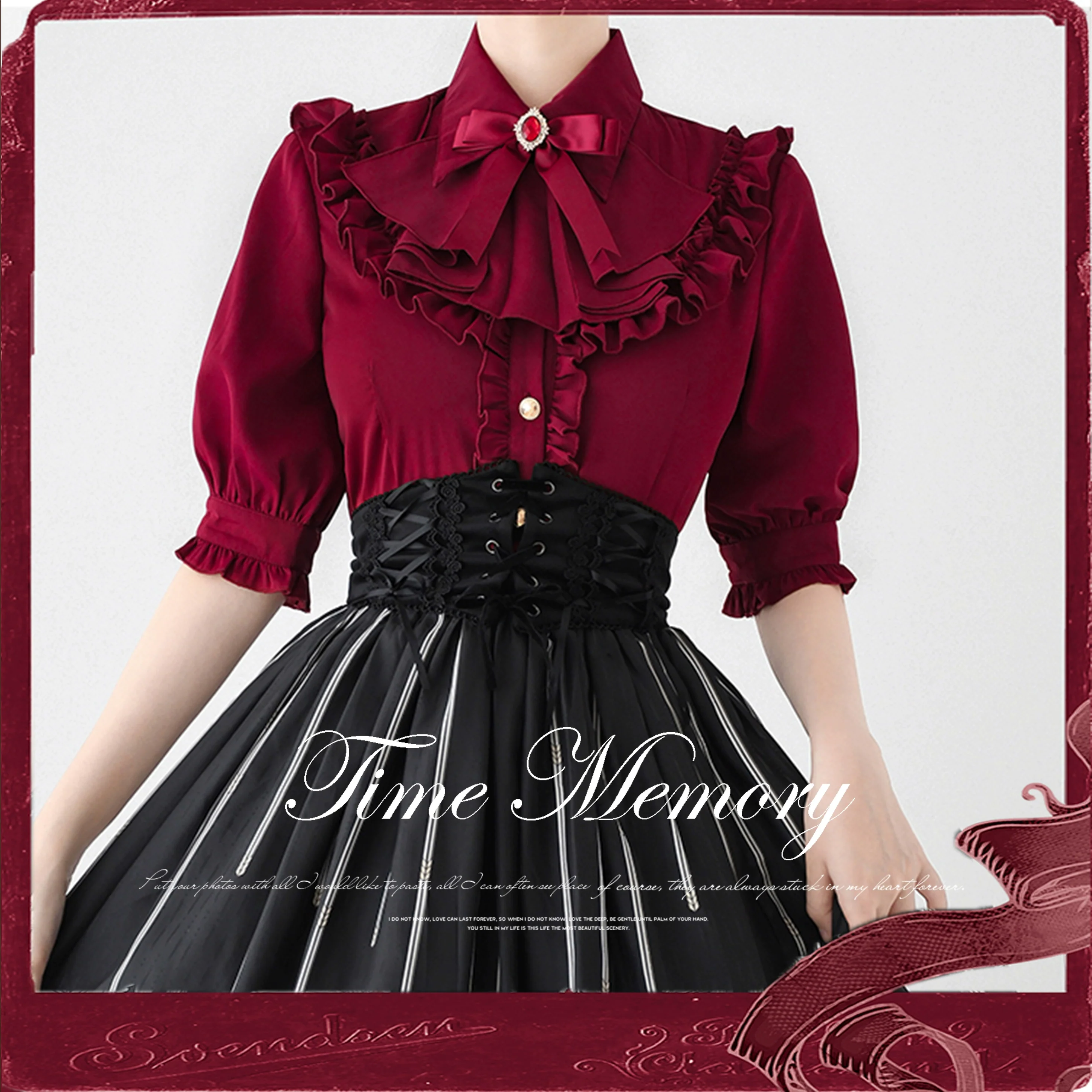 Earl Girl - Chiffon Classic Lolita Shirt, Mid-Length Mutton Sleeves - Image 16