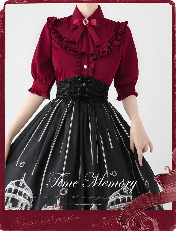 Earl Girl - Chiffon Classic Lolita Shirt, Mid-Length Mutton Sleeves - Image 17