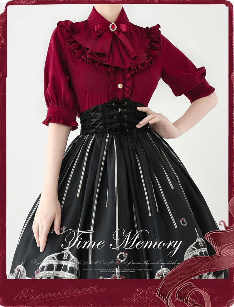 Earl Girl - Chiffon Classic Lolita Shirt, Mid-Length Mutton Sleeves - Image 18