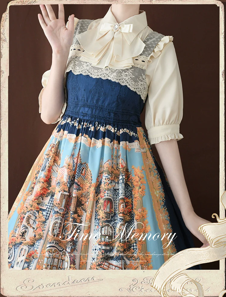 Earl Girl - Chiffon Classic Lolita Shirt, Mid-Length Mutton Sleeves - Image 24