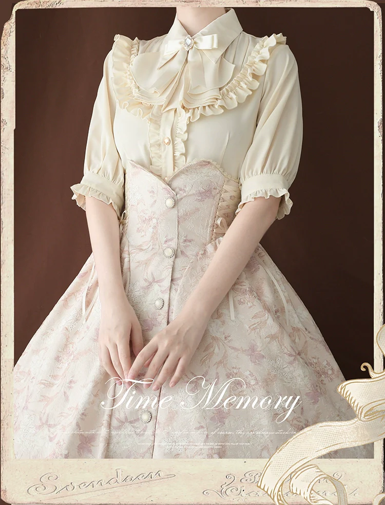 Earl Girl - Chiffon Classic Lolita Shirt, Mid-Length Mutton Sleeves - Image 25