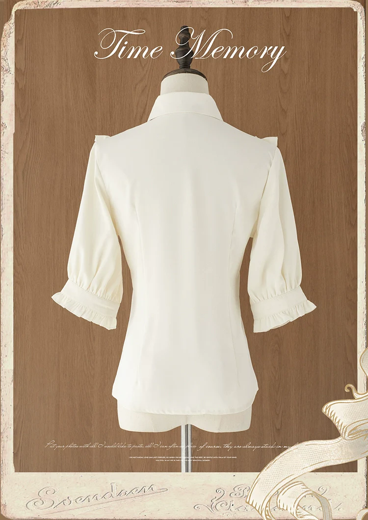Earl Girl - Chiffon Classic Lolita Shirt, Mid-Length Mutton Sleeves - Image 27