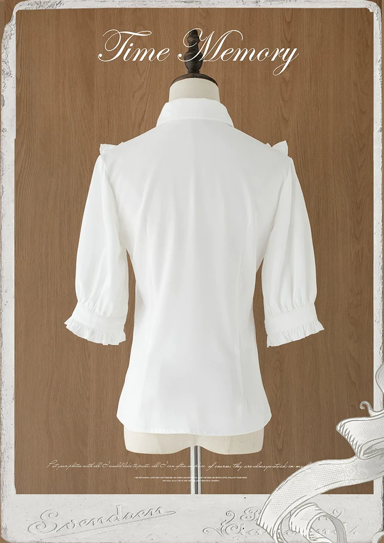 Earl Girl - Chiffon Classic Lolita Shirt, Mid-Length Mutton Sleeves - Image 28