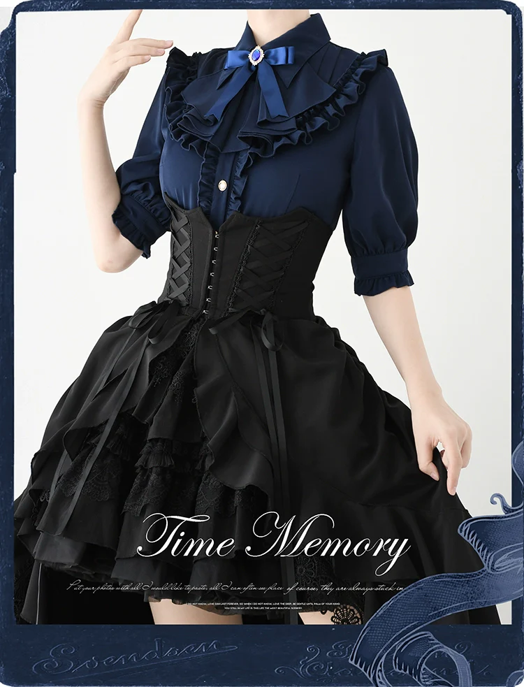Earl Girl - Chiffon Classic Lolita Shirt, Mid-Length Mutton Sleeves - Image 6