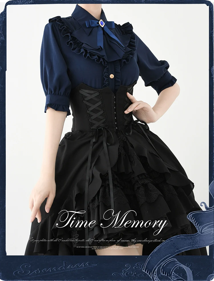 Earl Girl - Chiffon Classic Lolita Shirt, Mid-Length Mutton Sleeves - Image 7