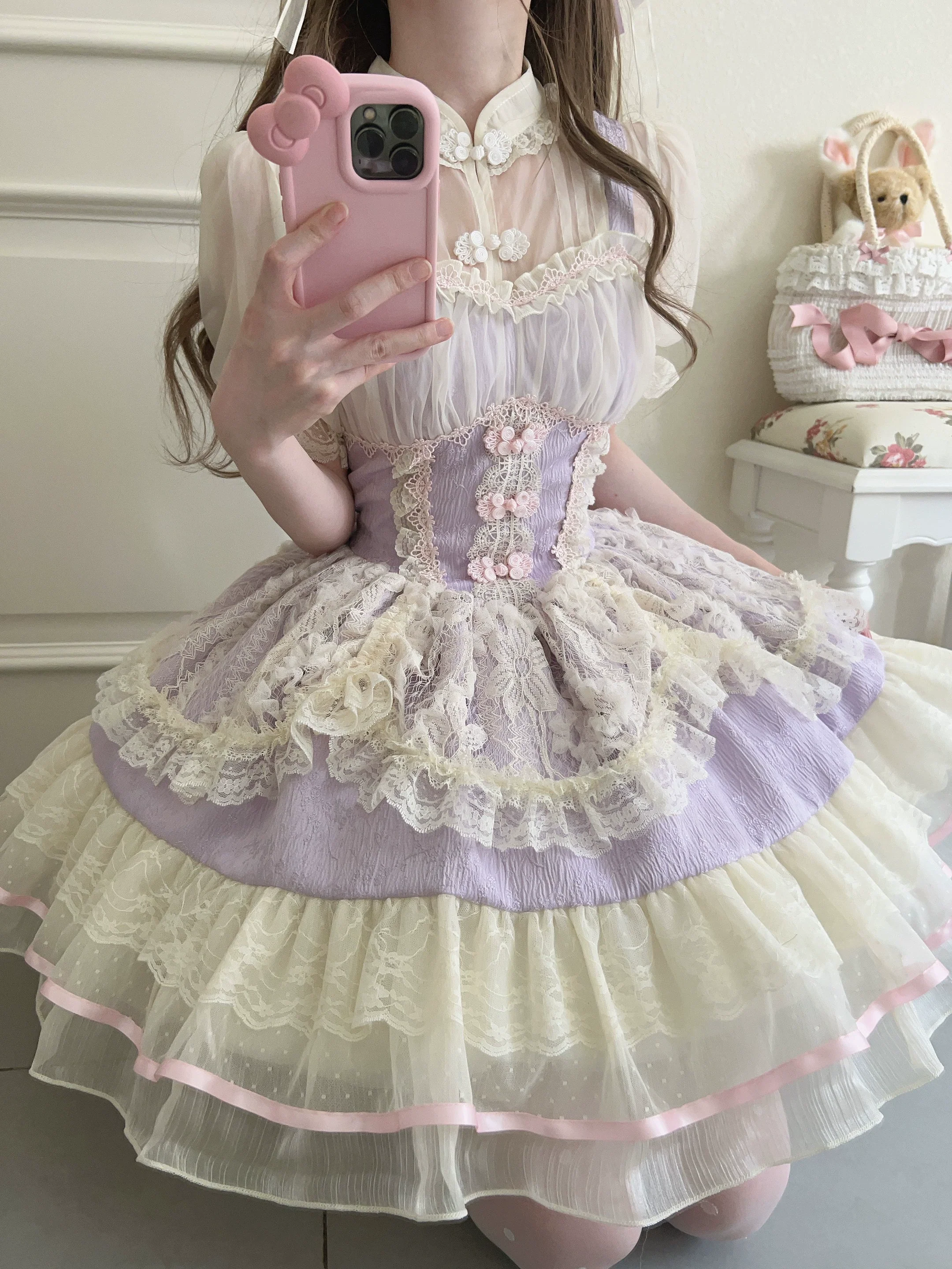Hua Ji Fu Lei - Chinese Style Lolita JSK Dress Ballet Style Innerwear Set - Image 21
