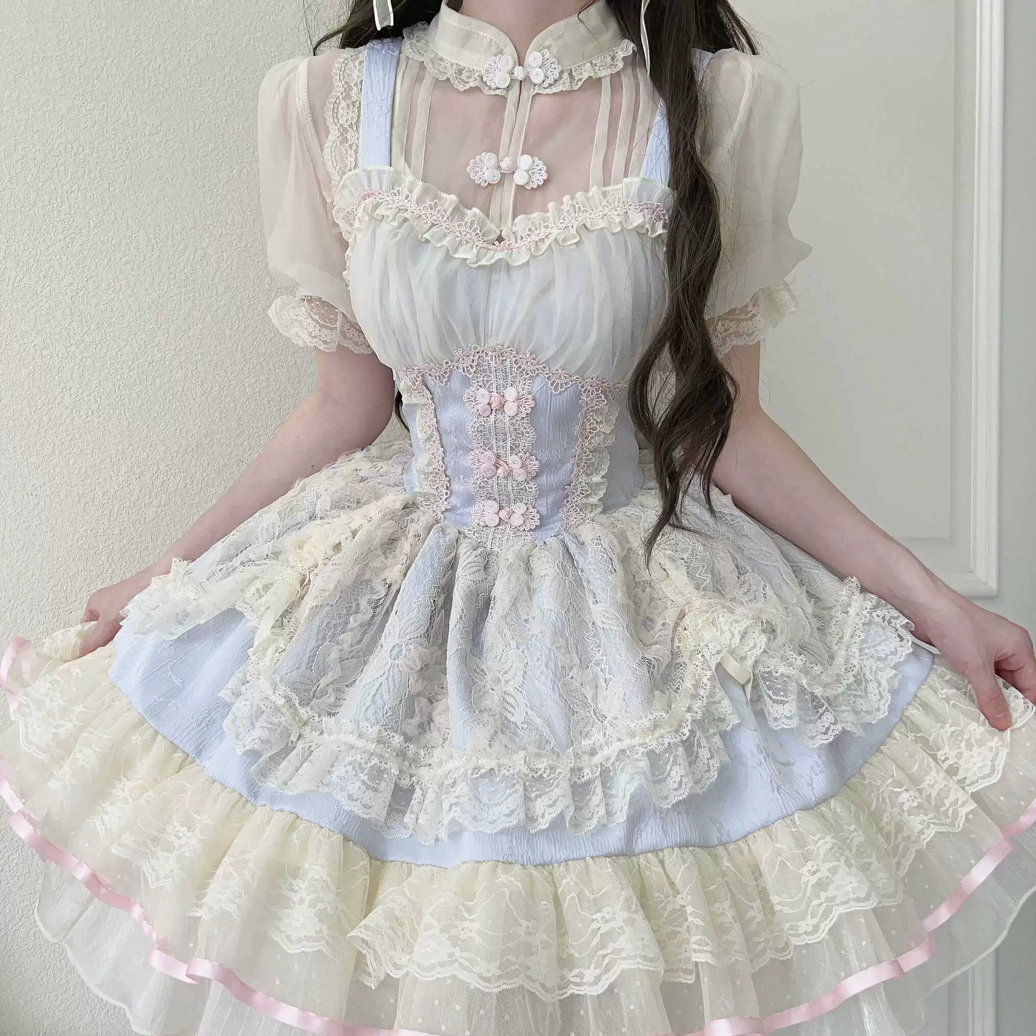 Hua Ji Fu Lei - Chinese Style Lolita JSK Dress Ballet Style Innerwear Set - Image 4