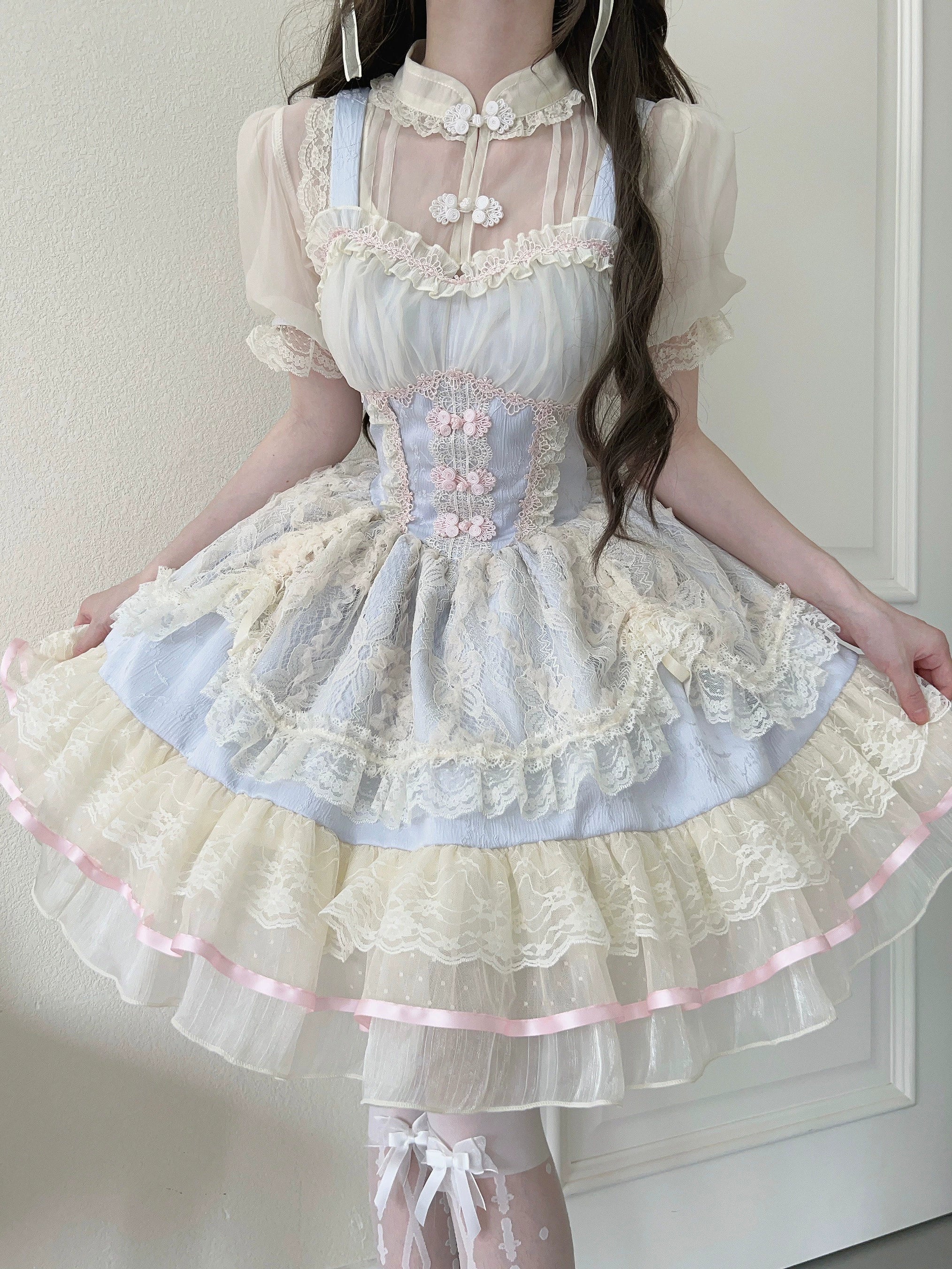 Hua Ji Fu Lei - Chinese Style Lolita JSK Dress Ballet Style Innerwear Set - Image 5