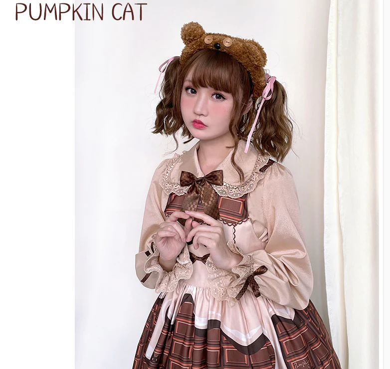 Chocolate Heart - Sweet Lolita Long Sleeve Blouse Multicolors - Image 11
