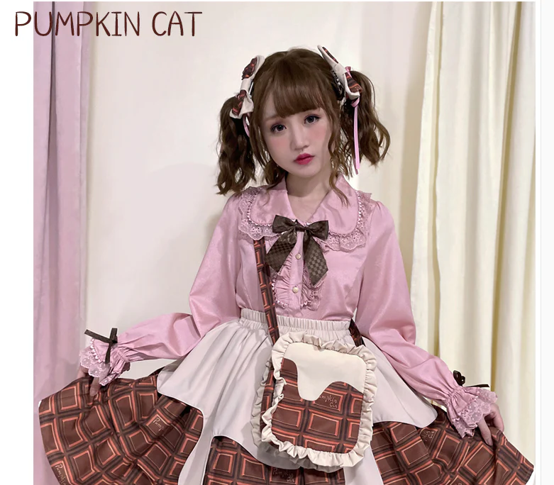 Chocolate Heart - Sweet Lolita Long Sleeve Blouse Multicolors - Image 14