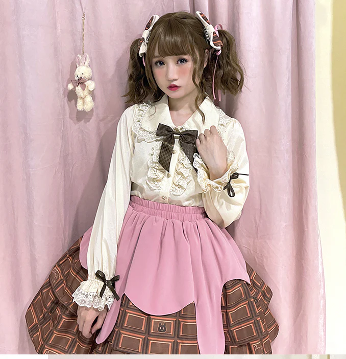 Chocolate Heart - Sweet Lolita Long Sleeve Blouse Multicolors - Image 16
