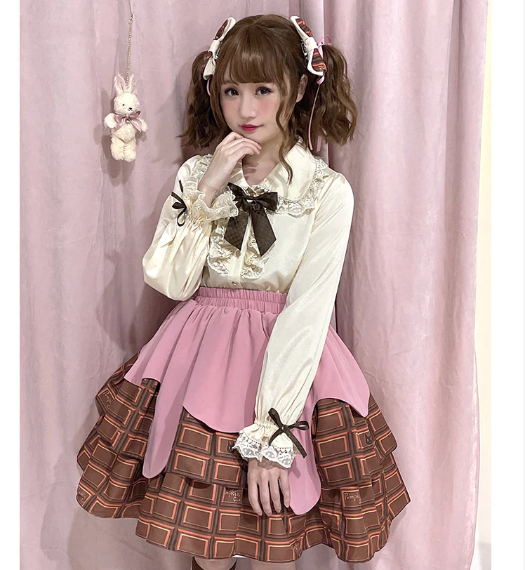 Chocolate Heart - Sweet Lolita Long Sleeve Blouse Multicolors - Image 18