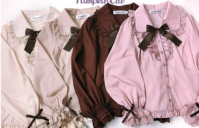 Chocolate Heart - Sweet Lolita Long Sleeve Blouse Multicolors - Image 8