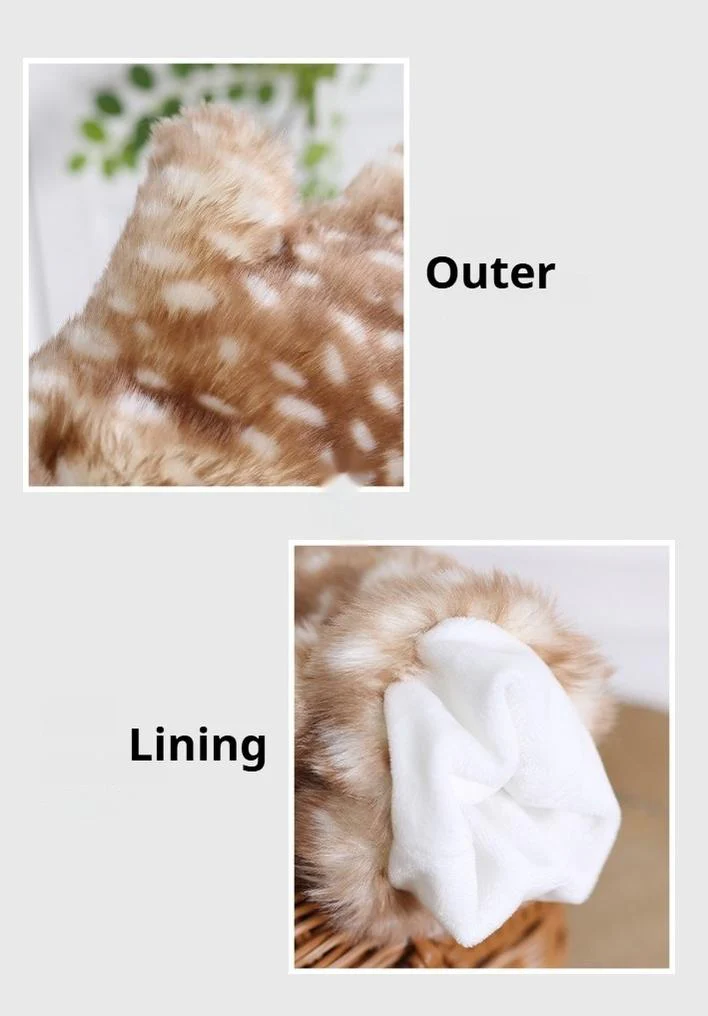Xiaogui - Deer Spot - Christmas Kawaii Lolita Gloves Japanese Plush Winter Gloves - Image 6