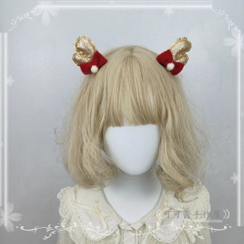Christmas Sweet Lolita Headdress, Antler Shaped Design - Image 4