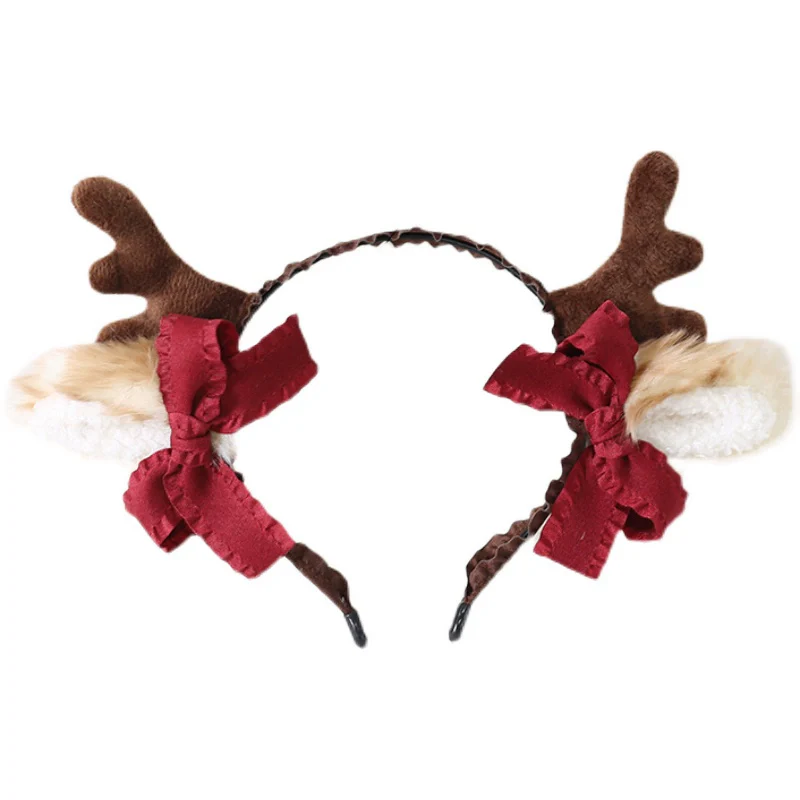 Xiaogui - Christmas Sweet Red Lolita KC Cute Elk Antlers Headwear - Image 10