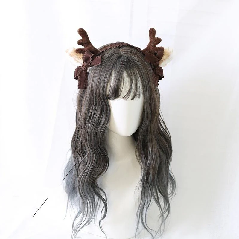 Xiaogui - Christmas Sweet Red Lolita KC Cute Elk Antlers Headwear - Image 2