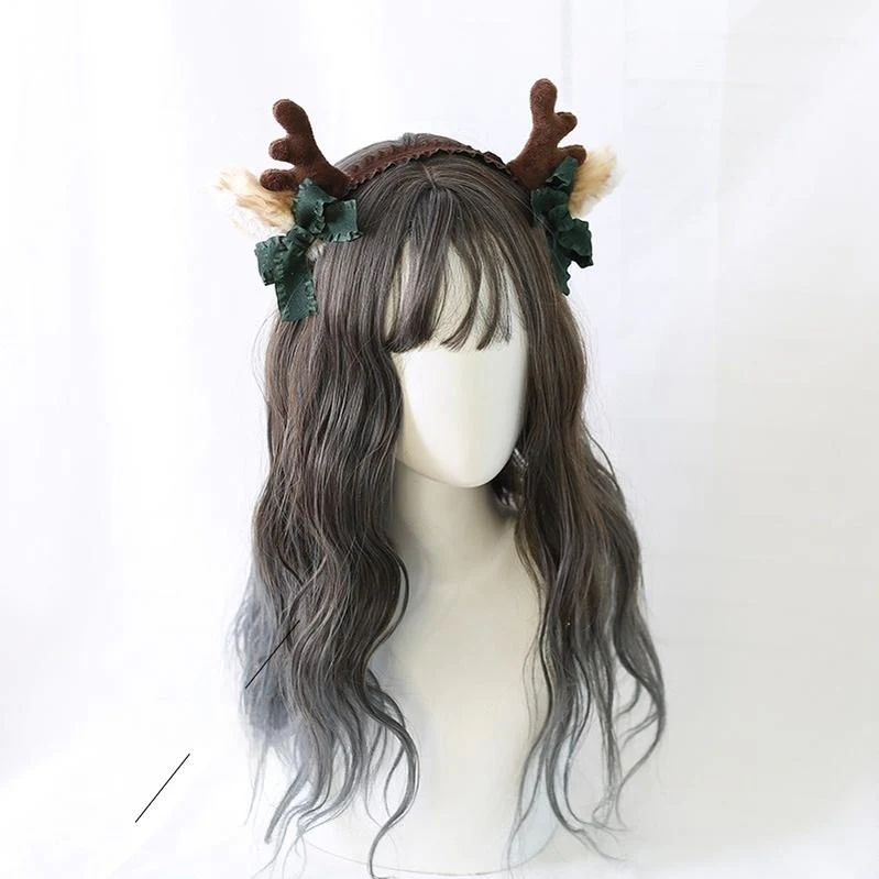 Xiaogui - Christmas Sweet Red Lolita KC Cute Elk Antlers Headwear - Image 3