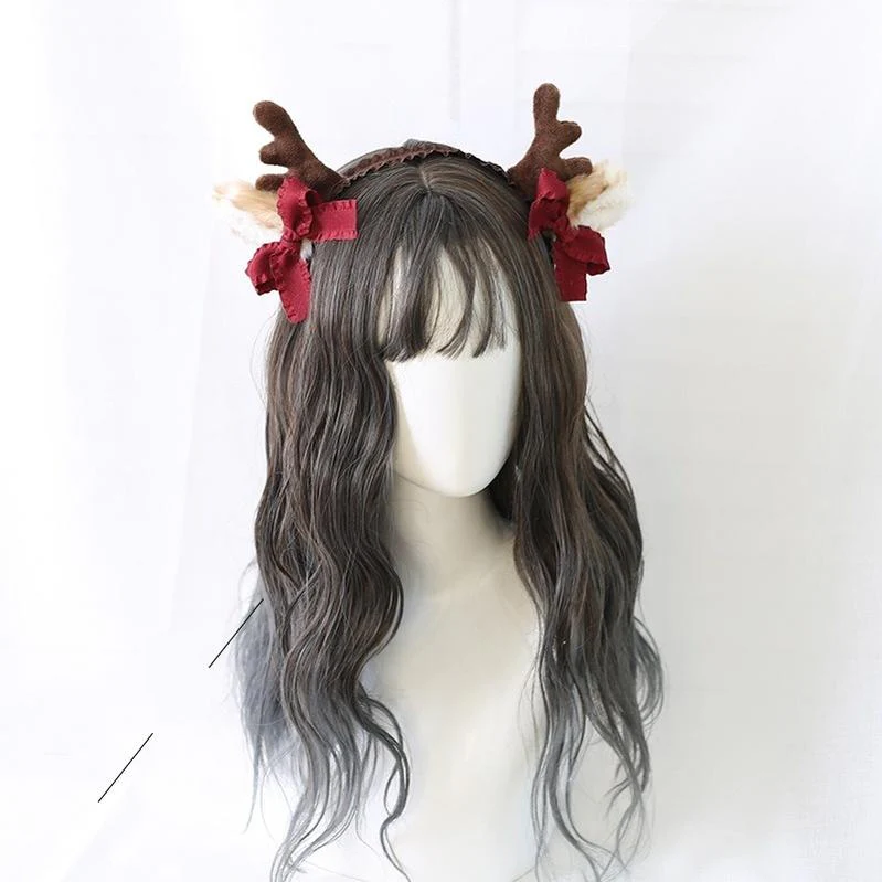 Xiaogui - Christmas Sweet Red Lolita KC Cute Elk Antlers Headwear - Image 4