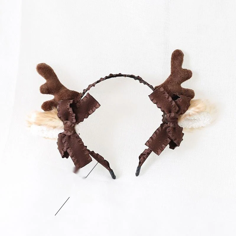 Xiaogui - Christmas Sweet Red Lolita KC Cute Elk Antlers Headwear - Image 8