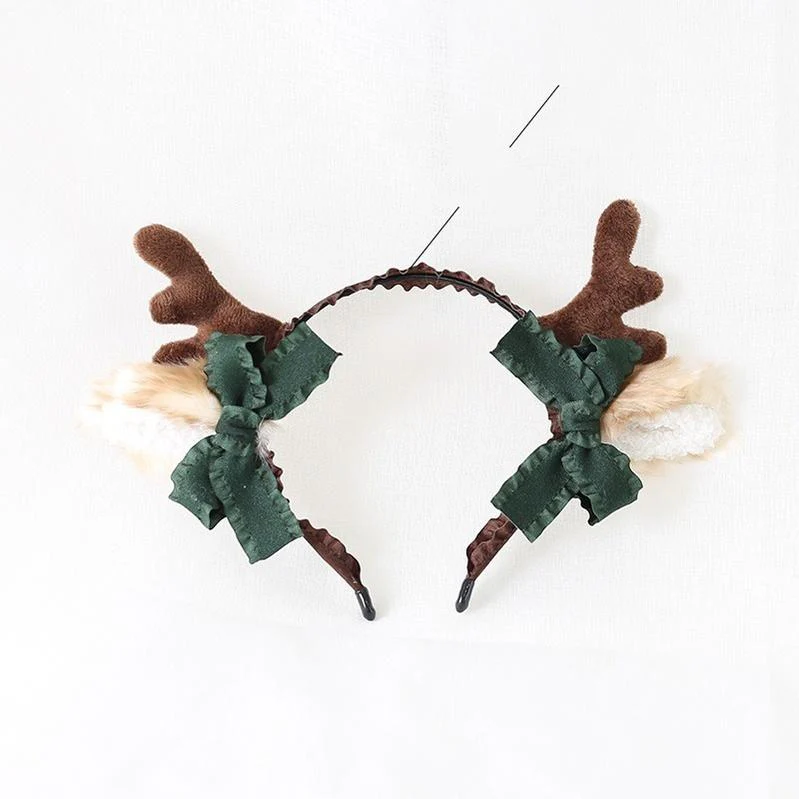 Xiaogui - Christmas Sweet Red Lolita KC Cute Elk Antlers Headwear - Image 9