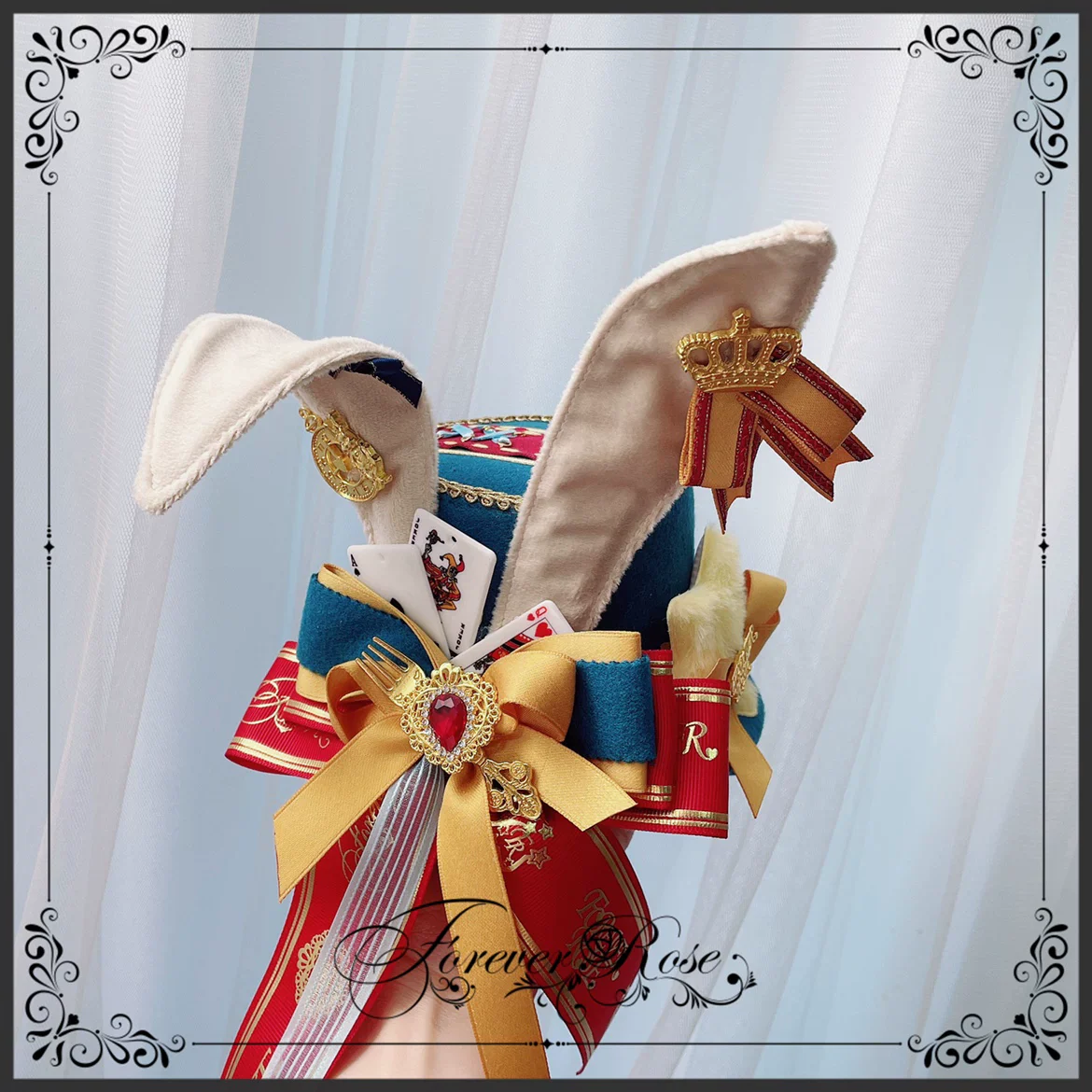 Circus-inspired Lolita Top Hat, Bunny Ear - Image 6