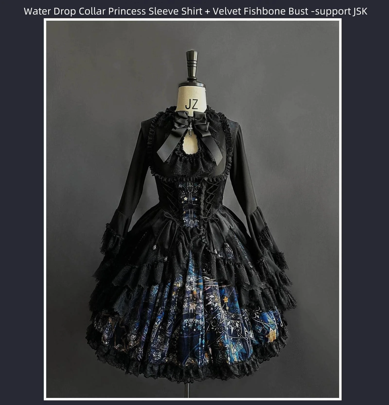 SUSIN - Night Traveler - Classic and Elegant Gothic Dress with Colorful Window Prints - Image 11