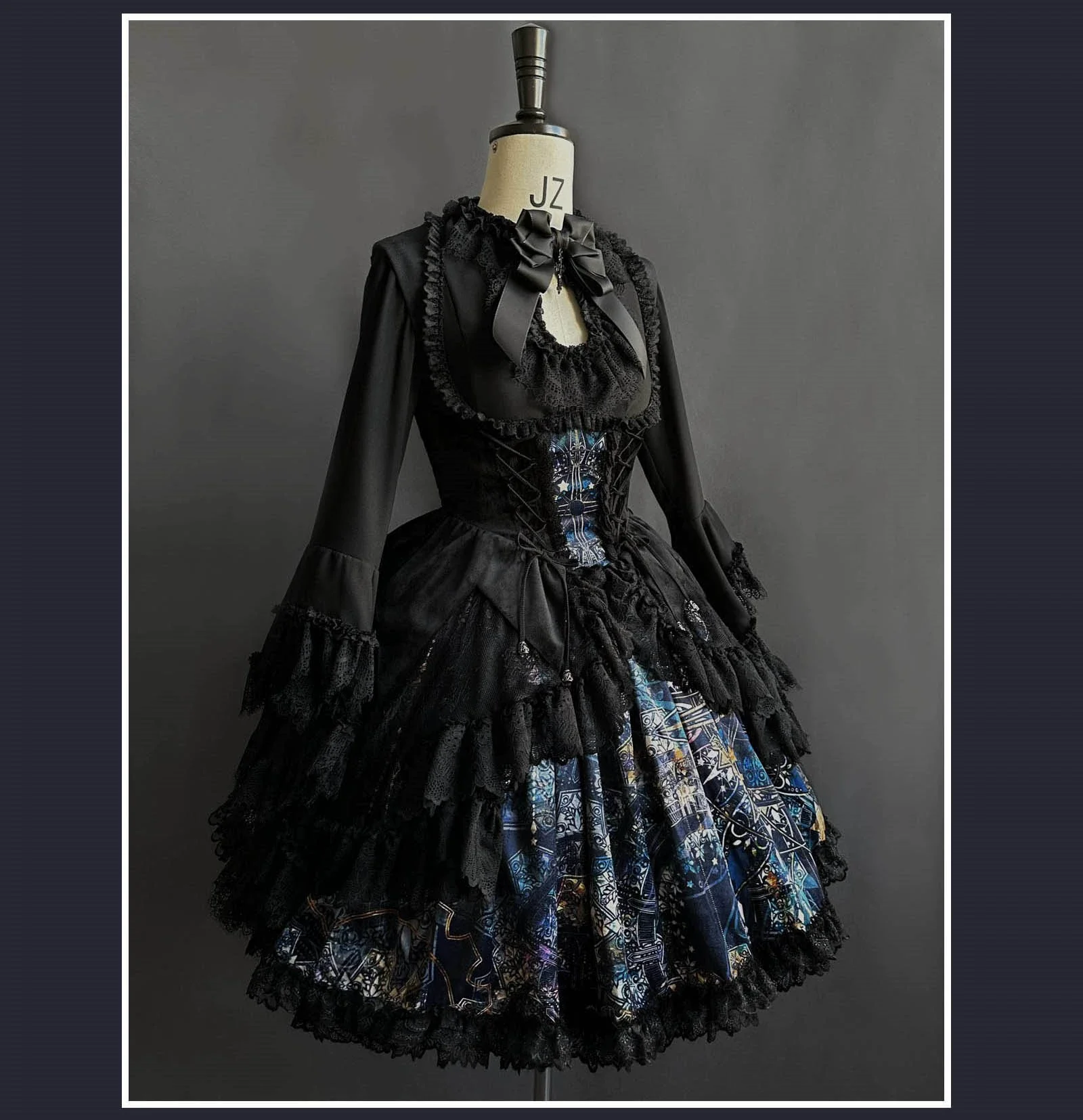 SUSIN - Night Traveler - Classic and Elegant Gothic Dress with Colorful Window Prints - Image 12