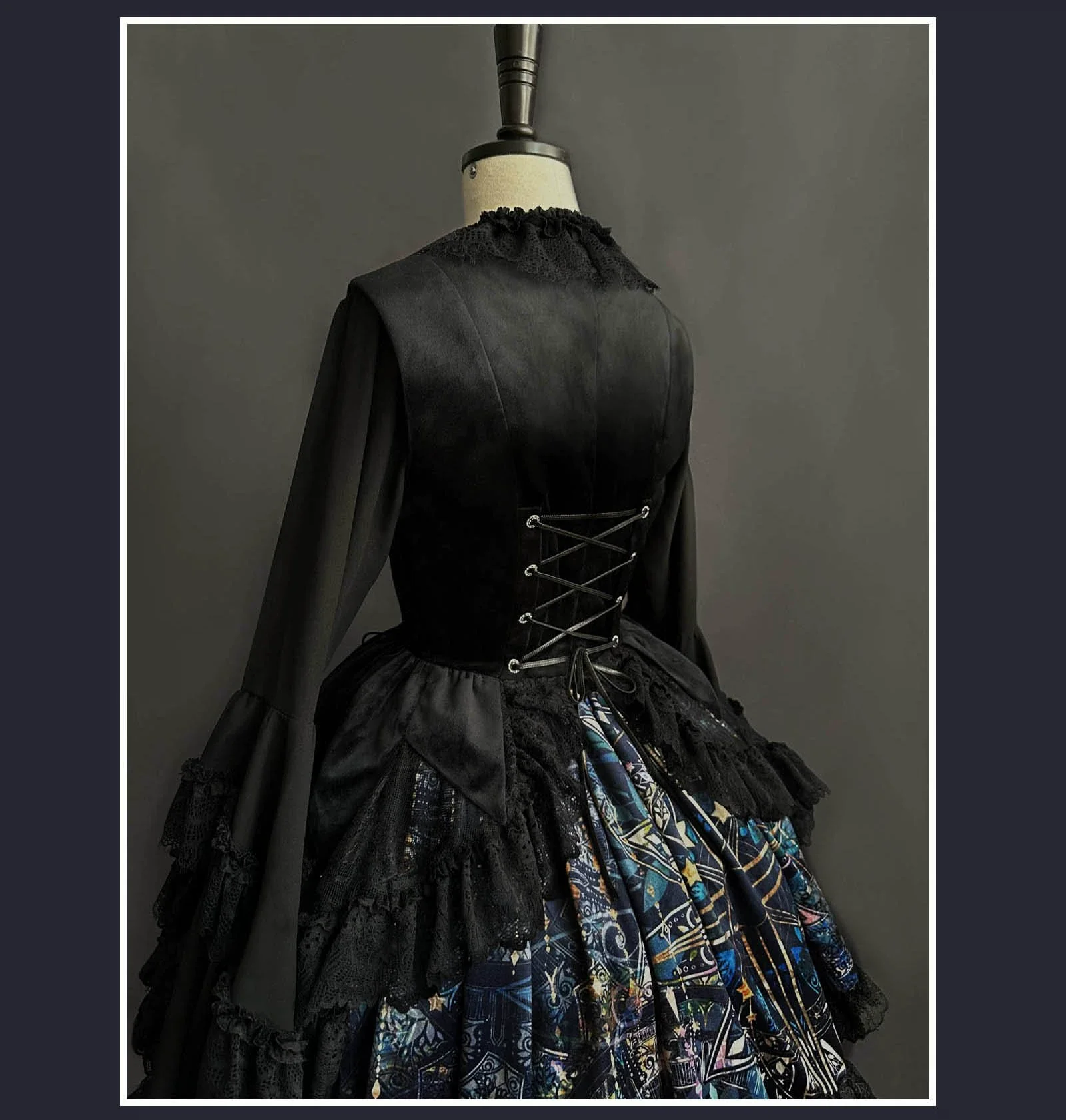 SUSIN - Night Traveler - Classic and Elegant Gothic Dress with Colorful Window Prints - Image 15