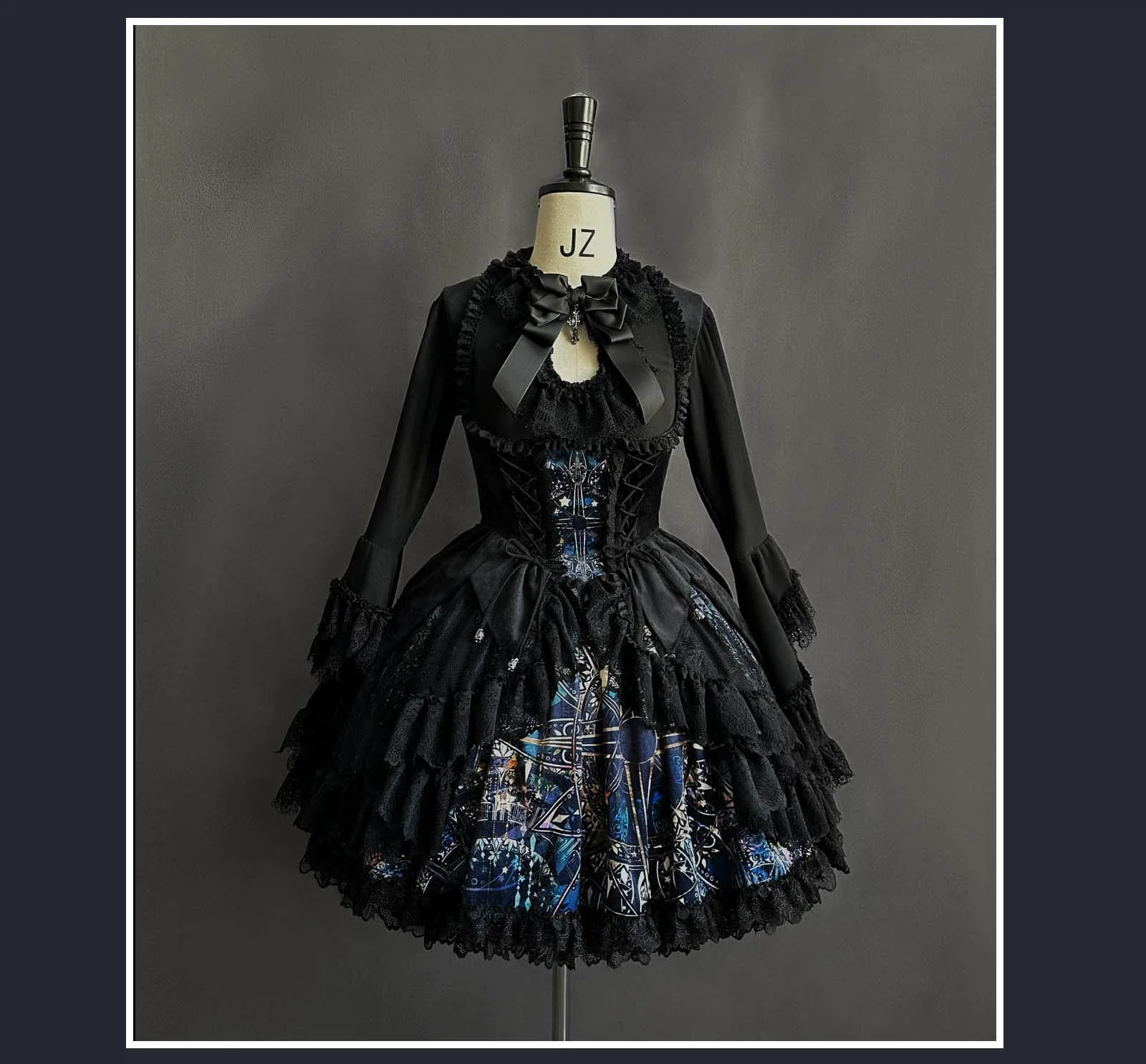 SUSIN - Night Traveler - Classic and Elegant Gothic Dress with Colorful Window Prints - Image 17