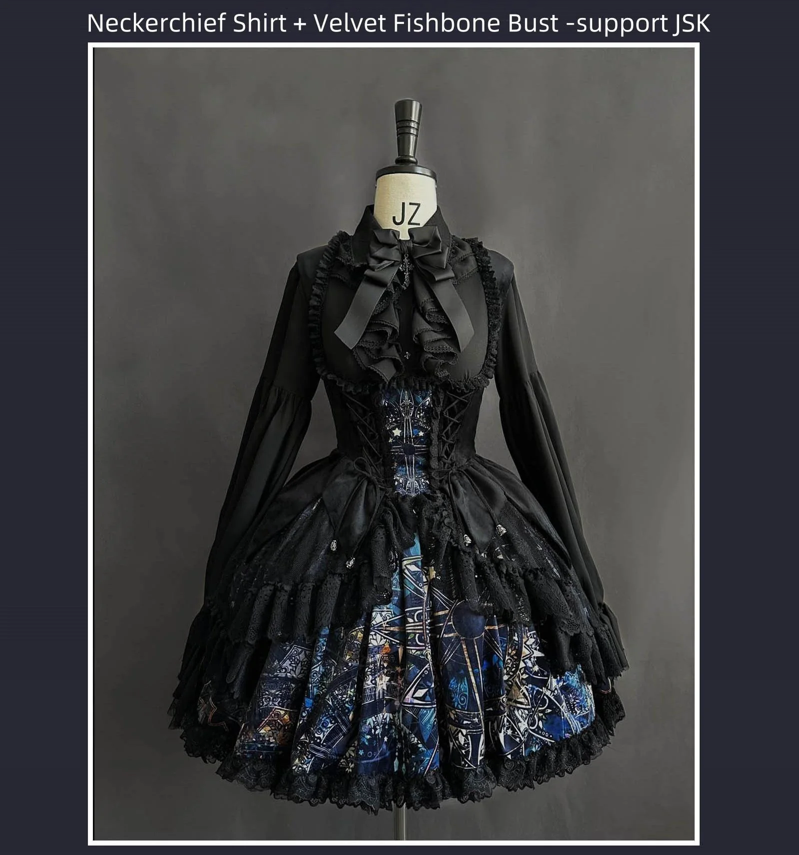SUSIN - Night Traveler - Classic and Elegant Gothic Dress with Colorful Window Prints - Image 18