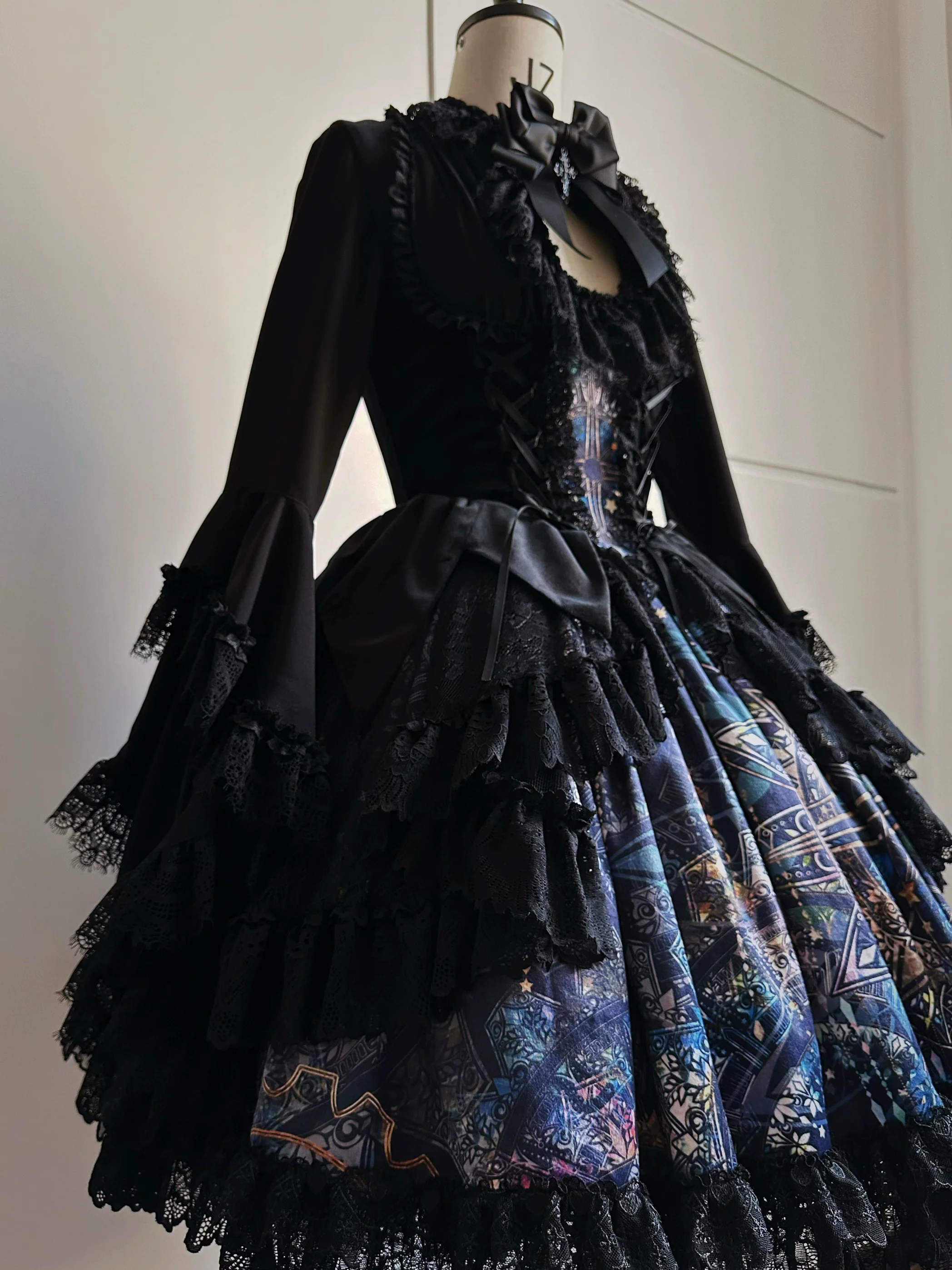 SUSIN - Night Traveler - Classic and Elegant Gothic Dress with Colorful Window Prints - Image 19