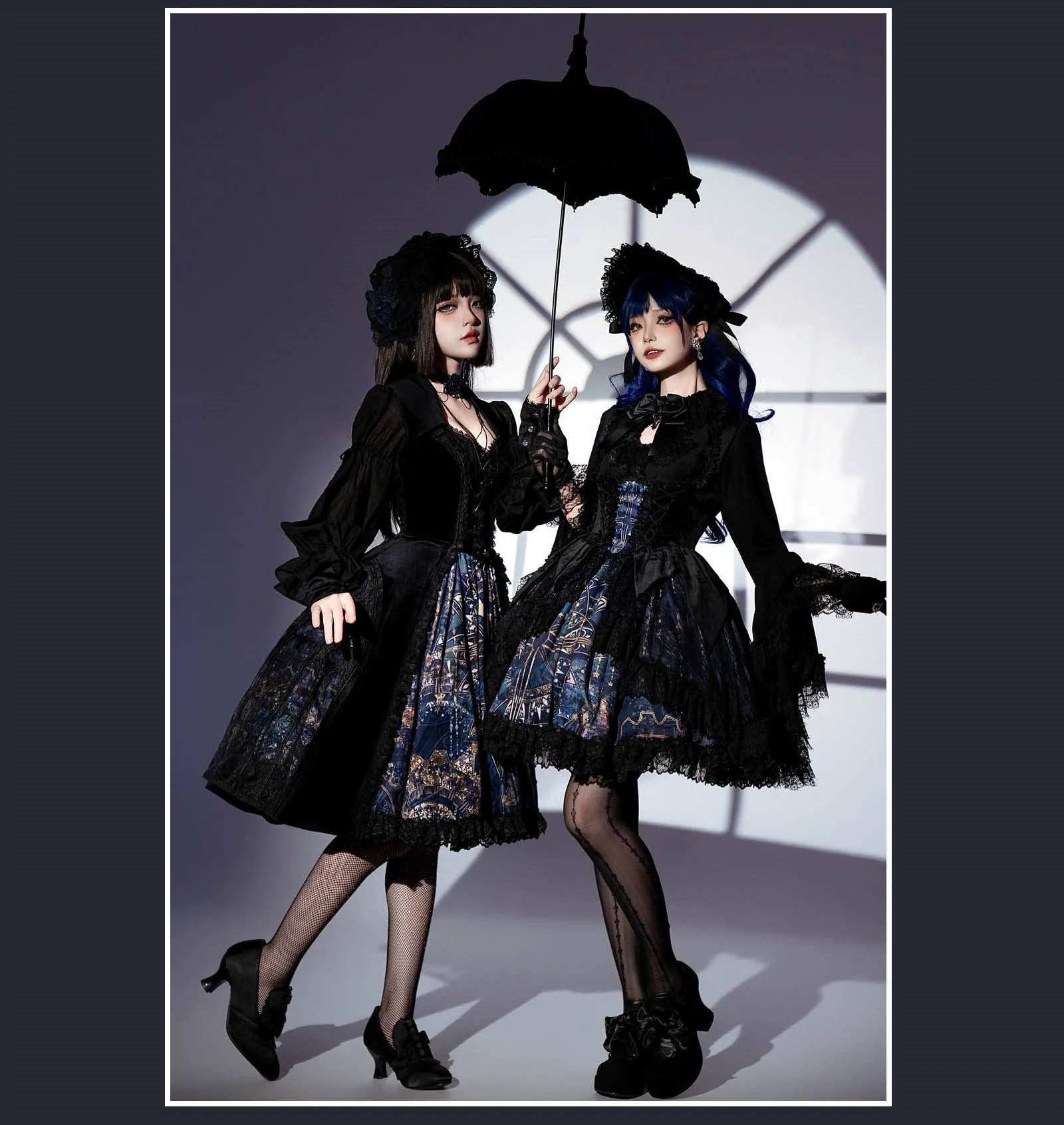 SUSIN - Night Traveler - Classic and Elegant Gothic Dress with Colorful Window Prints - Image 2