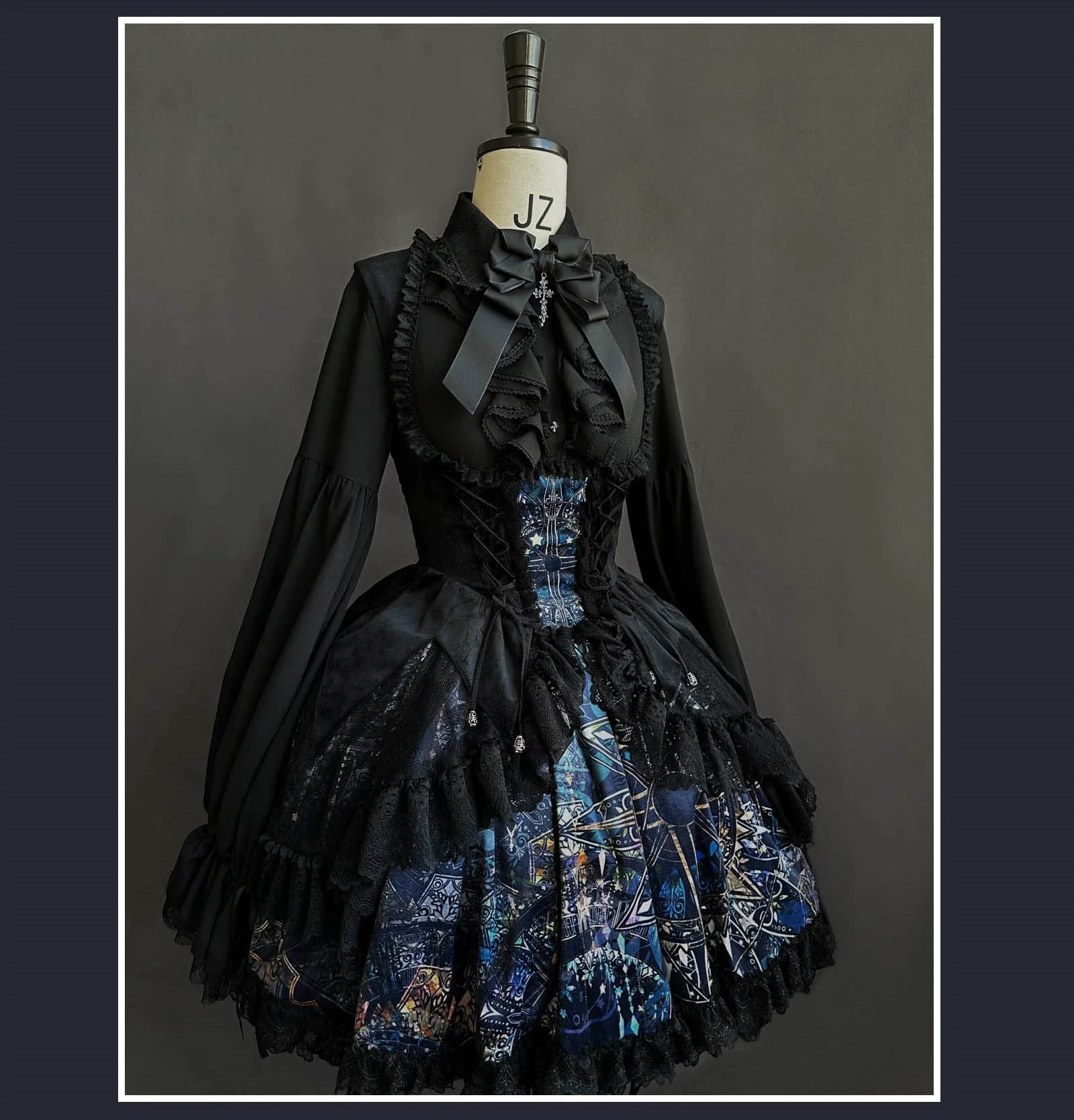 SUSIN - Night Traveler - Classic and Elegant Gothic Dress with Colorful Window Prints - Image 20