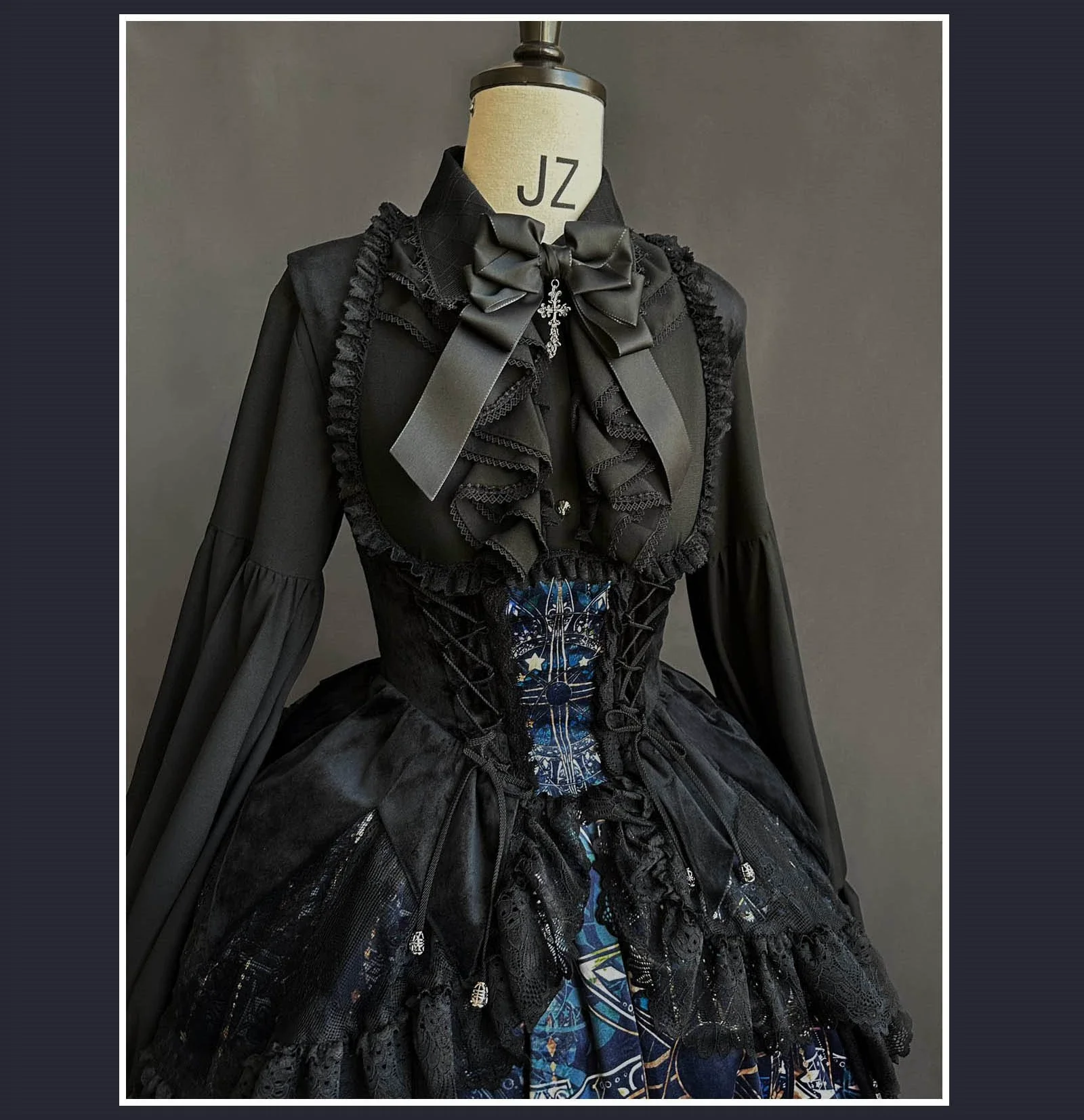 SUSIN - Night Traveler - Classic and Elegant Gothic Dress with Colorful Window Prints - Image 21