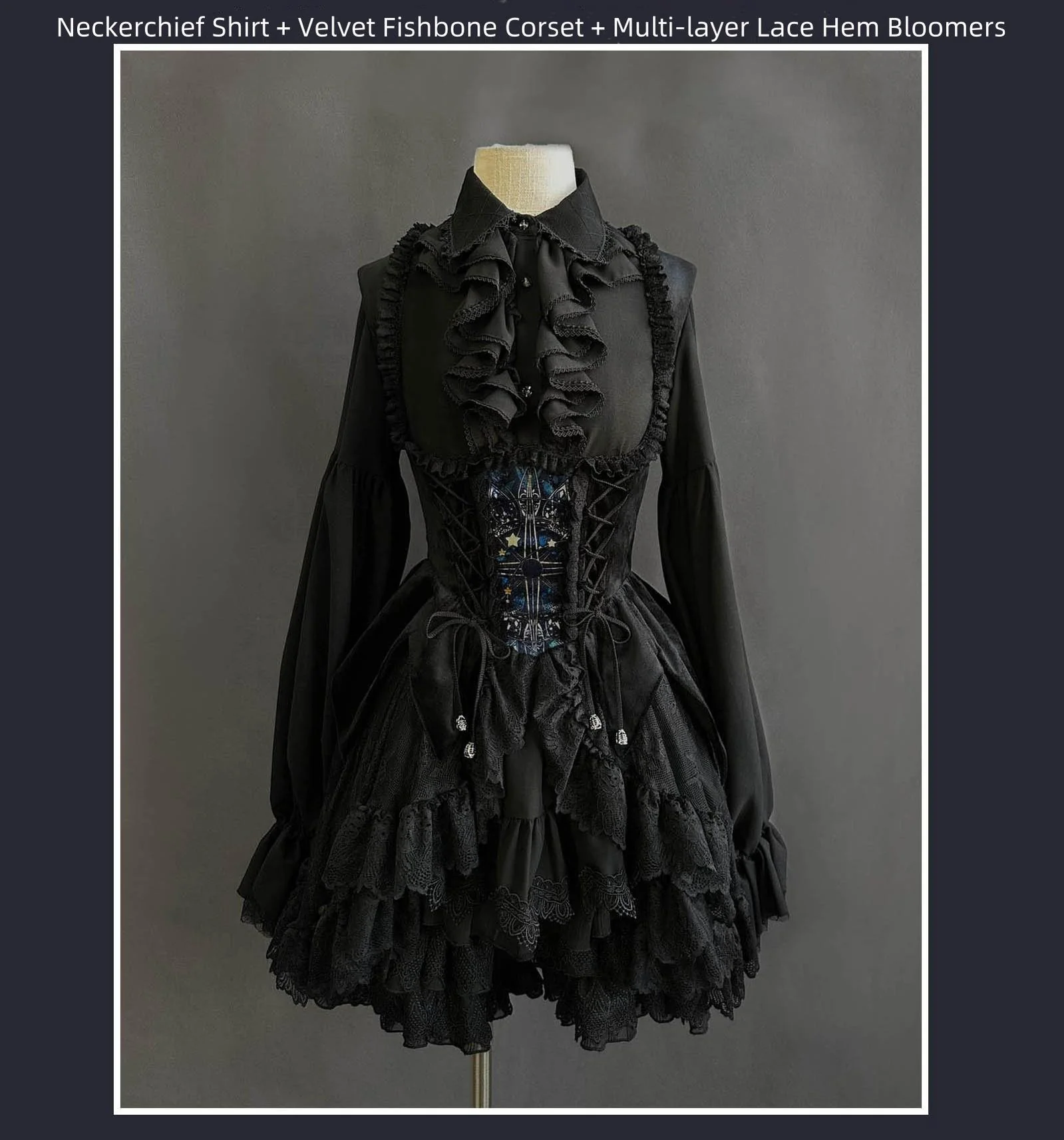 SUSIN - Night Traveler - Classic and Elegant Gothic Dress with Colorful Window Prints - Image 22
