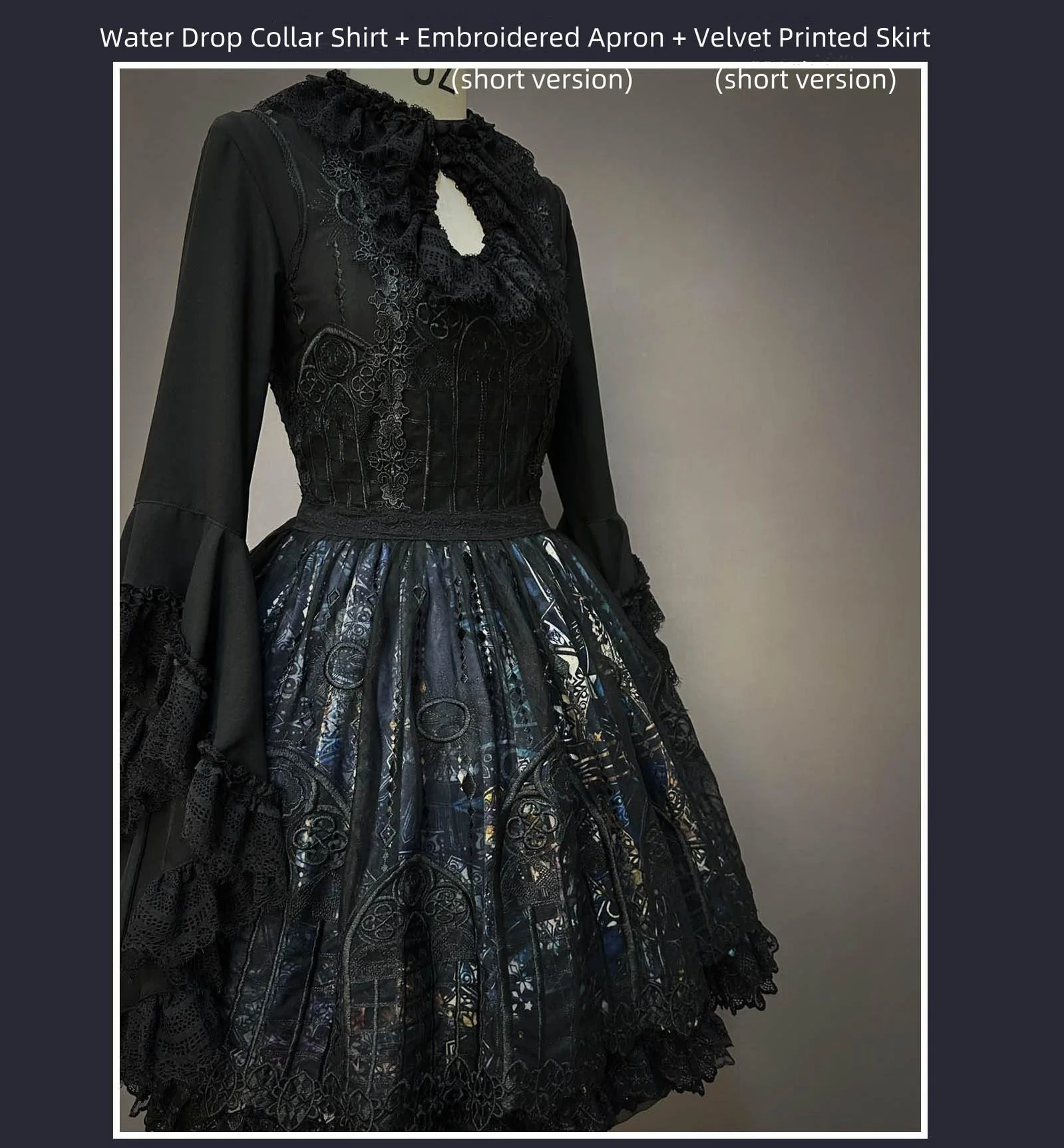 SUSIN - Night Traveler - Classic and Elegant Gothic Dress with Colorful Window Prints - Image 23