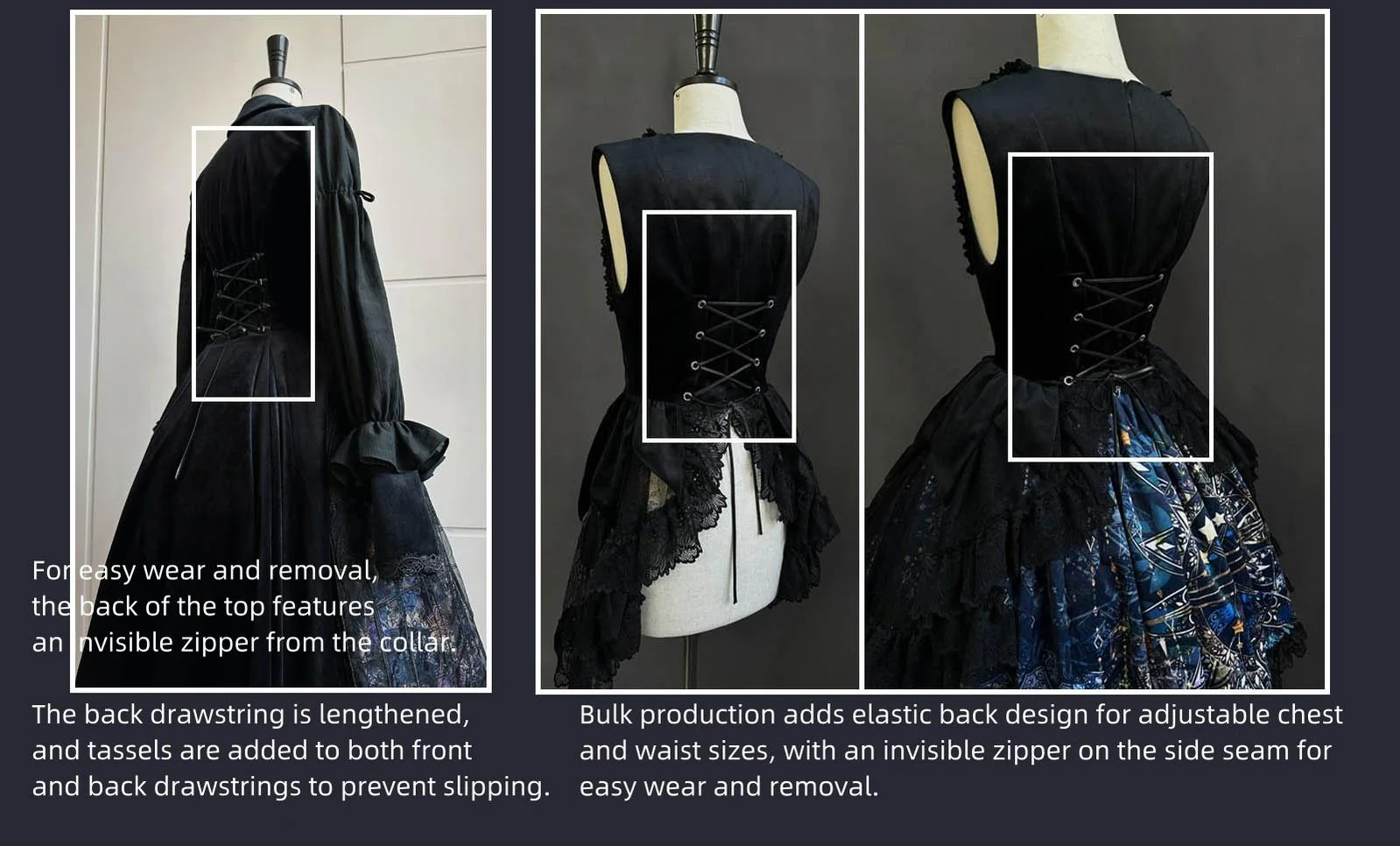 SUSIN - Night Traveler - Classic and Elegant Gothic Dress with Colorful Window Prints - Image 29